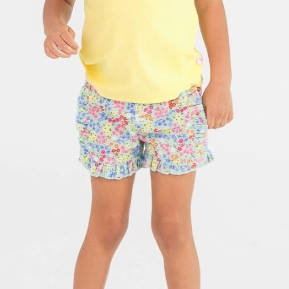 Ruffle Butts| ‘Petaling Around’ Floral Ruffle Woven Shorts